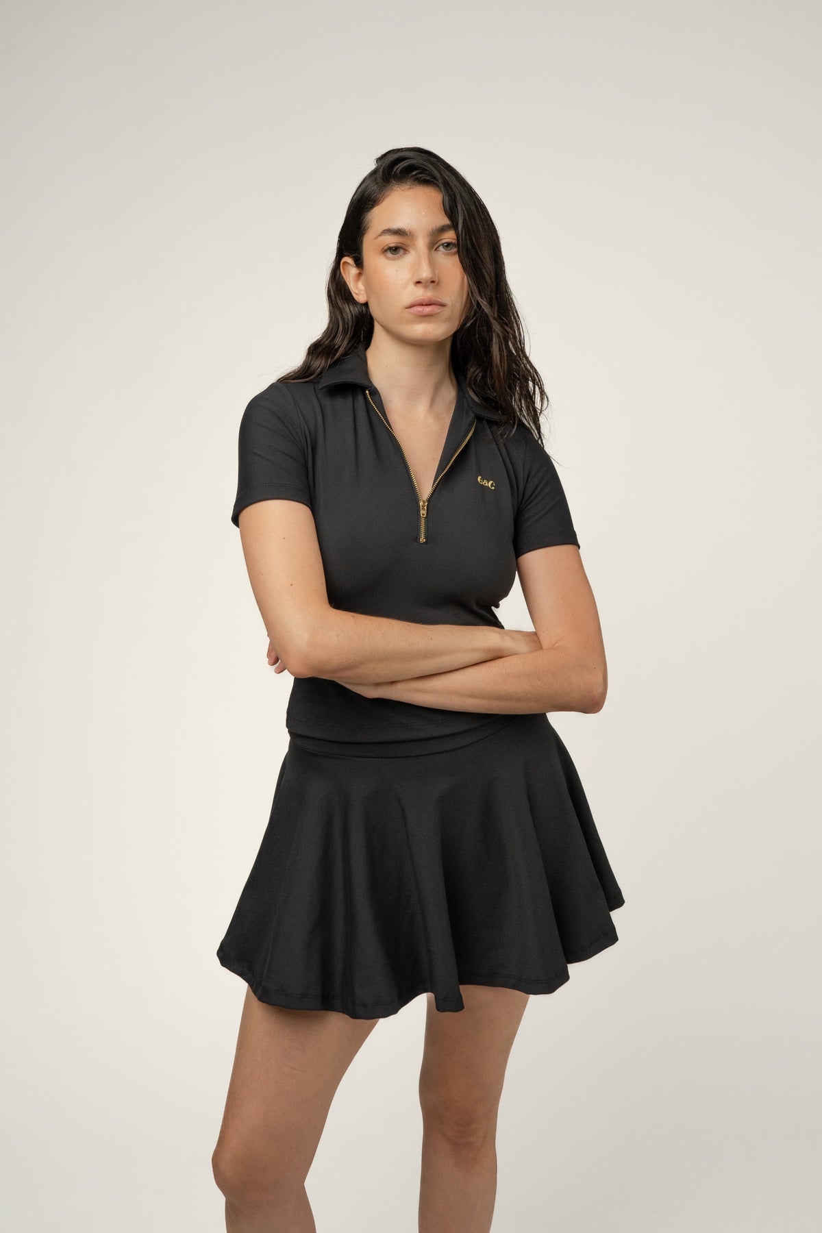 Playera polo negra