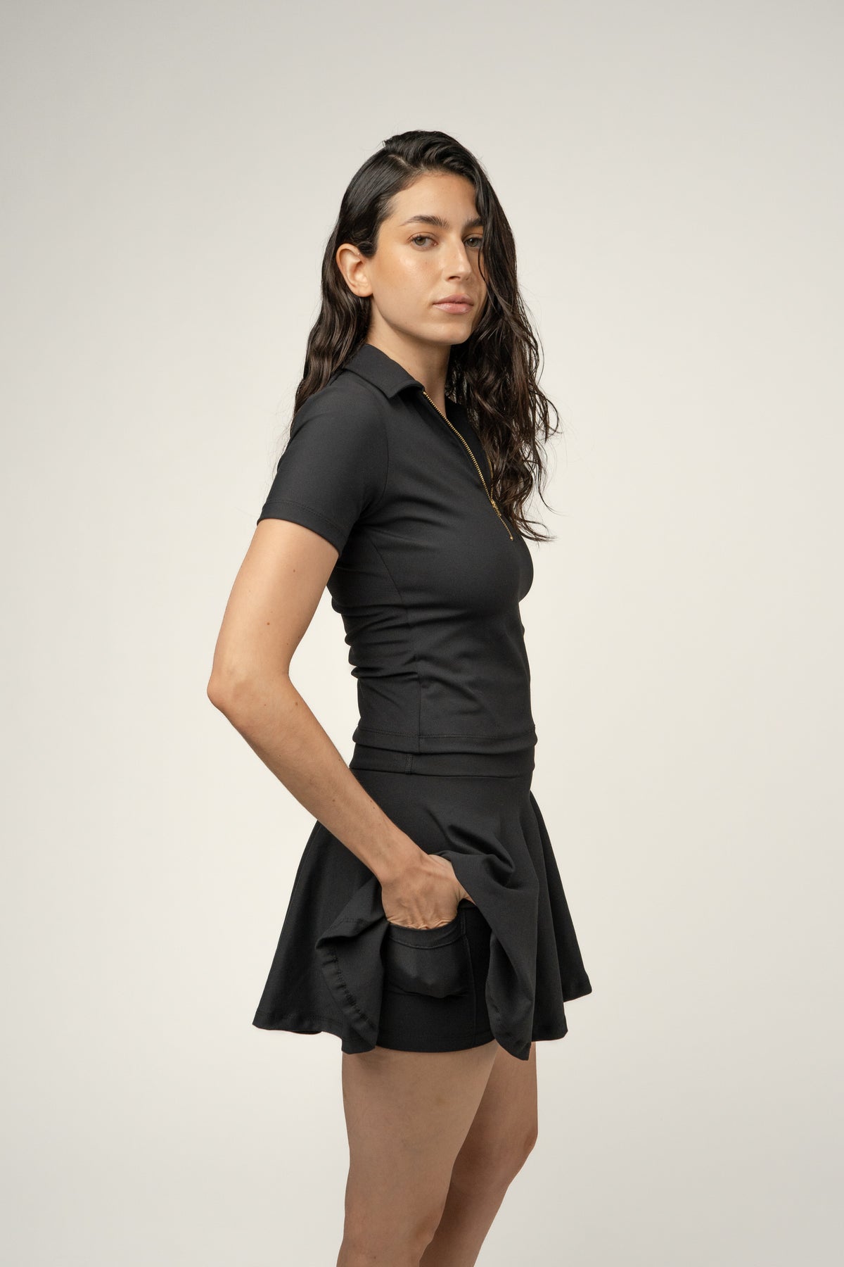 Playera polo negra